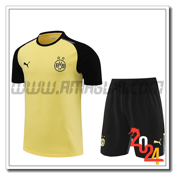 Kit Maglia Allenamento + Pantaloncini Dortmund Giallo/Nero 2024 2025