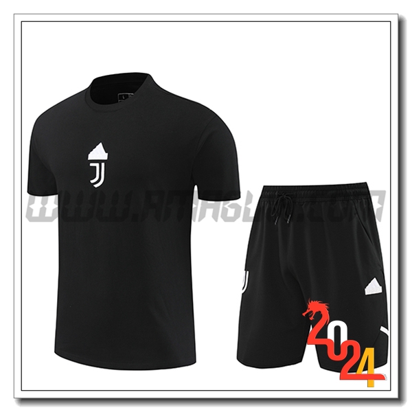 Kit Maglia Allenamento + Pantaloncini Juventus Nero 2024 2025