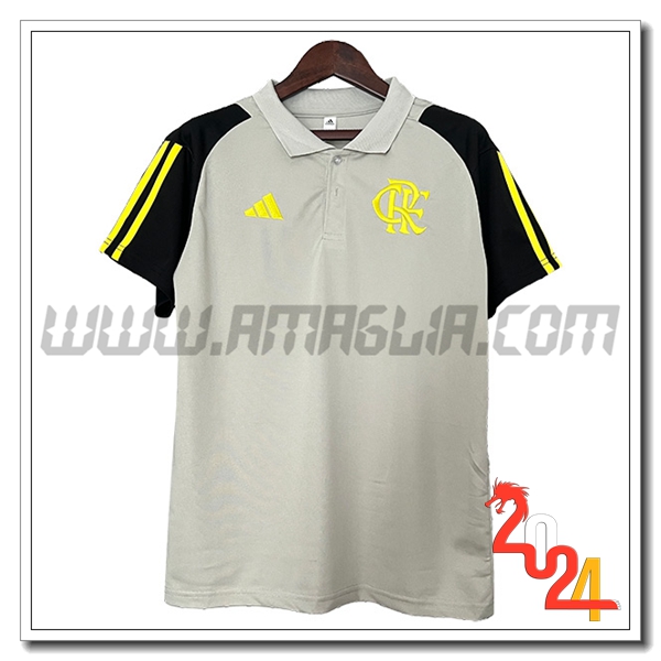 Maglia Polo Flamengo Grigio/Nero 2024 2025