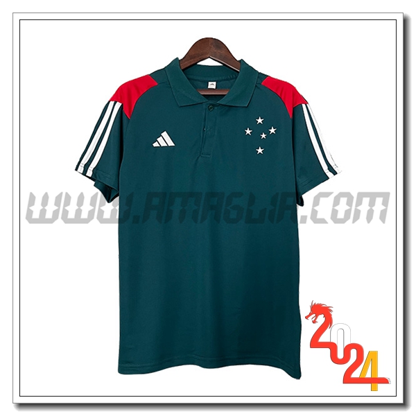 Maglia Polo Cruzeiro Verde/Bianco/Rosso 2024 2025