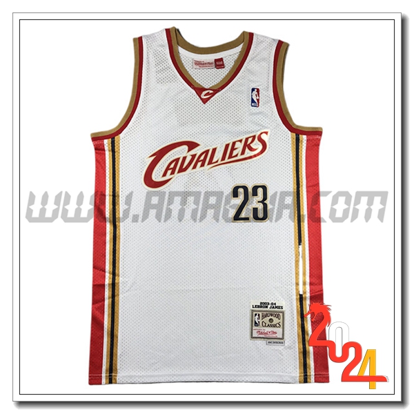 Maglia Cleveland Cavaliers (JAMES #23) 2024/25 Bianco/Rosso