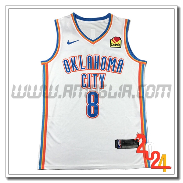 Maglia Oklahoma City Thunder (WILLIAMS #8) 2024/25 Bianco/Rosso/Blu