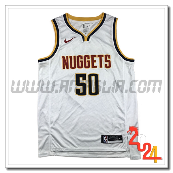 Maglia Denver Nuggets (GORDON #50) 2024/25 Bianco/Nero/Giallo