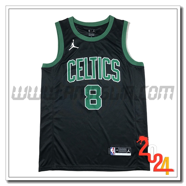 Maglia Boston Celtics (PORZINGIS #8) 2024/25 Nero/Verde