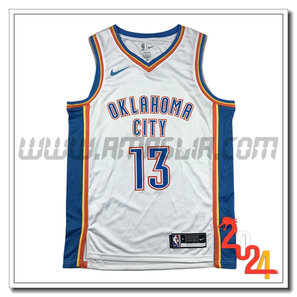 Maglia Oklahoma City Thunder (GEORGE #13) 2024/25 Bianco/Blu
