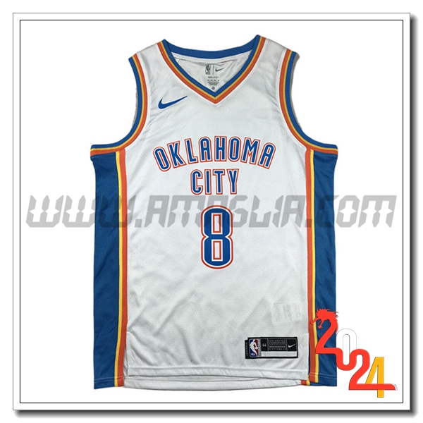 Maglia Oklahoma City Thunder (WILLIAMS #8) 2024/25 Bianco/Blu