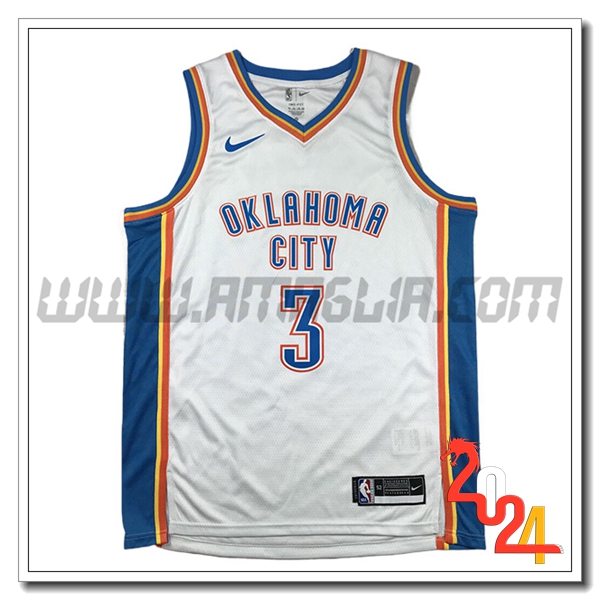 Maglia Oklahoma City Thunder (GIDDEY #3) 2024/25 Bianco/Blu