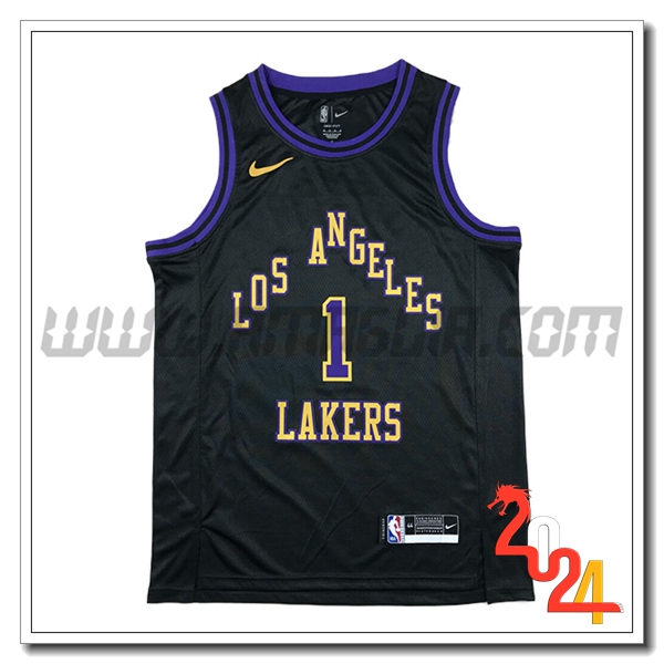 Maglia Los Angeles Lakers (RUSSELL #1) 2024/25 Nero/viola/Giallo