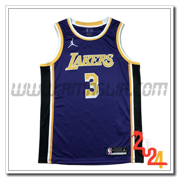Maglia Los Angeles Lakers (DAVIS #3) 2024/25 viola/Nero/Giallo