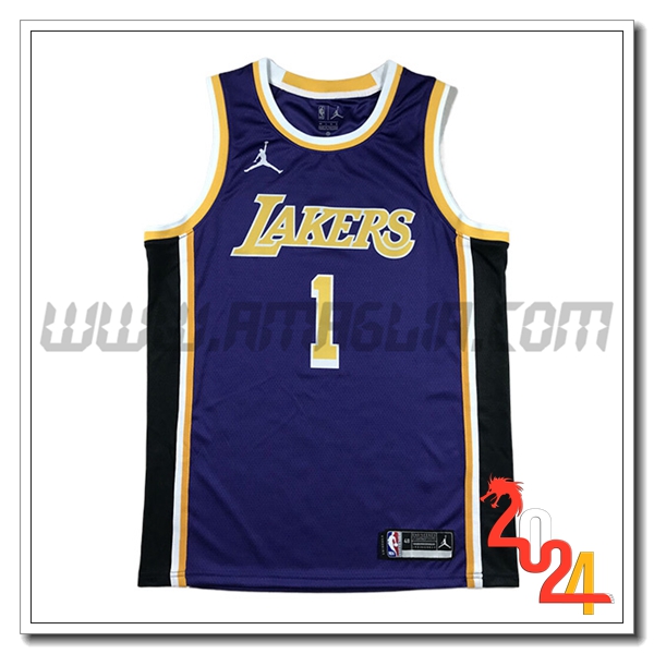 Maglia Los Angeles Lakers (RUSSELL #1) 2024/25 viola/Nero/Giallo