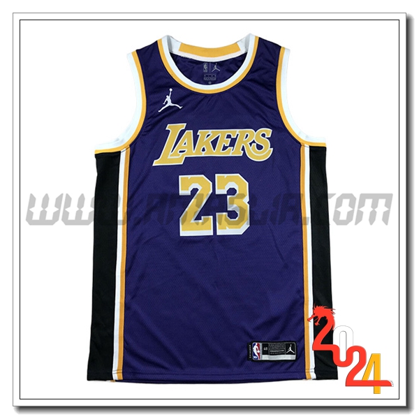 Maglia Los Angeles Lakers (JAMES #23) 2024/25 viola/Nero/Giallo