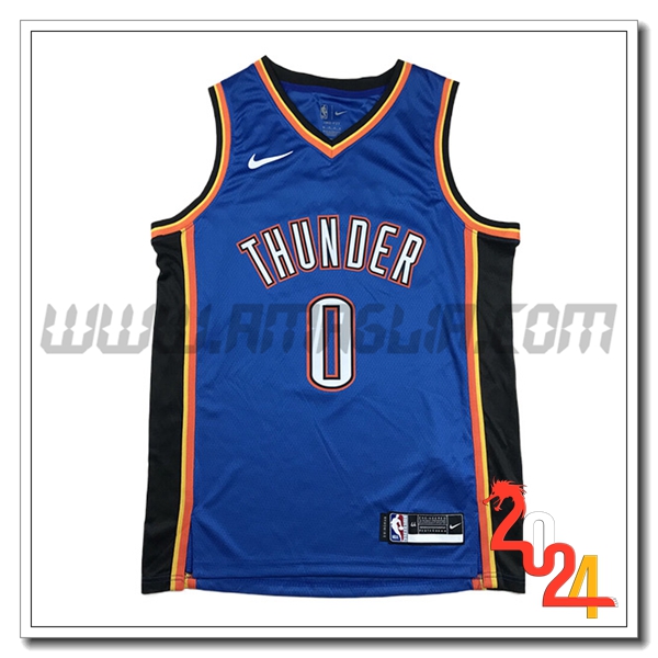 Maglia Oklahoma City Thunder (WESTBROOK #0) 2024/25 Blu/Nero