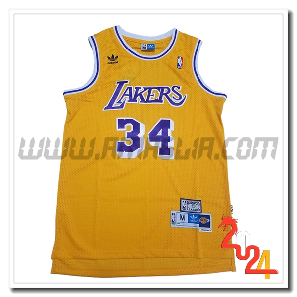 Maglia Los Angeles Lakers (O'NEAL #34) 2024/25 Giallo/viola