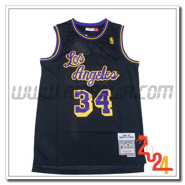 Maglia Los Angeles Lakers (O'NEAL #34) 2024/25 Nero/viola/Giallo