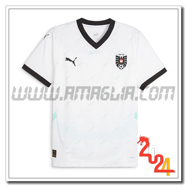Austria Seconda Maglia Squadra 2024 2025 Bianco