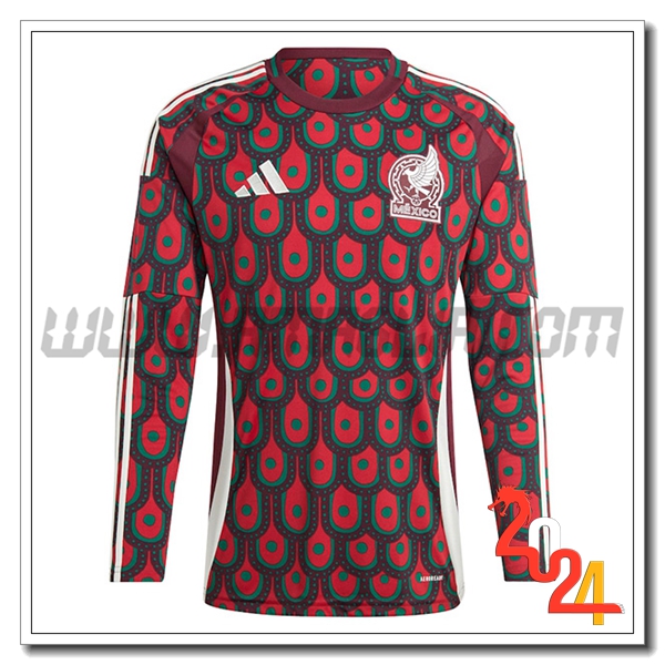 Maglia Squadra Messico Maniche lunghe Prima 2024 2025 Rosso
