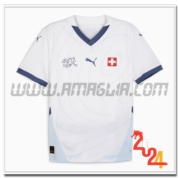 Svizzera Seconda Maglia Squadra 2024 2025 Bianco