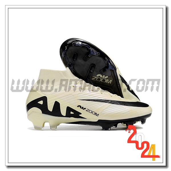 Nike Scarpe Calcio Zoom Superfly 9 Elite MR FG Beige/Nero -02