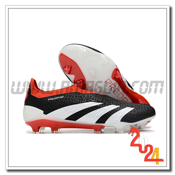 Adidas Scarpe Calcio PREDATOR ELITE LACELESS BOOTS FG Bianco/Nero/Rosso