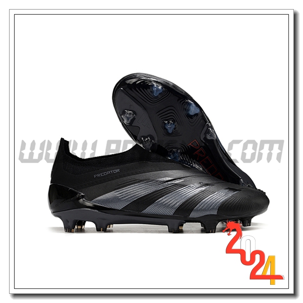 Adidas Scarpe Calcio PREDATOR ELITE LACELESS BOOTS FG Nero/Grigio