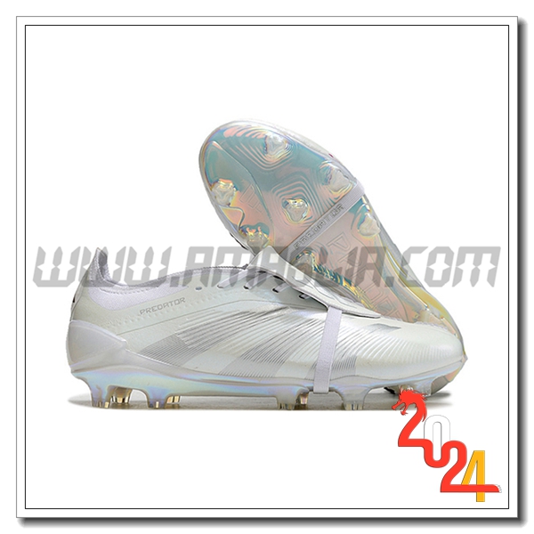 Adidas Scarpe Calcio Predator Elite Tongue FG Bianco/Grigio