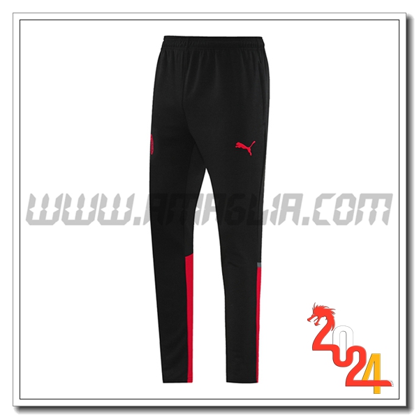 Pantaloni Allenamento AC Milan Rosso/Nero 2024 2025