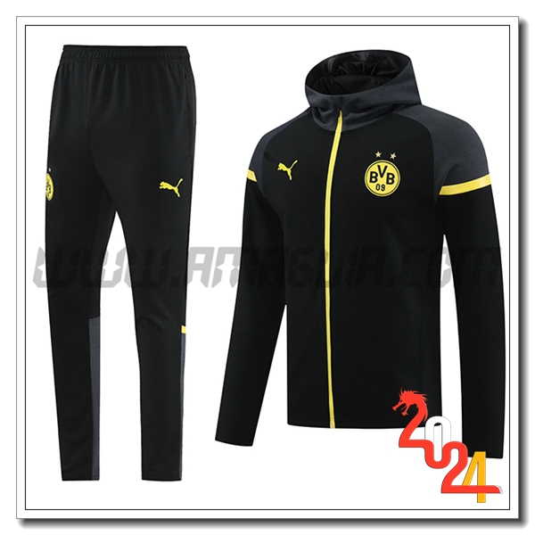 Giacca Con Cappuccio Tuta Giacca A Vento Dortmund Nero/Giallo 2024 2025