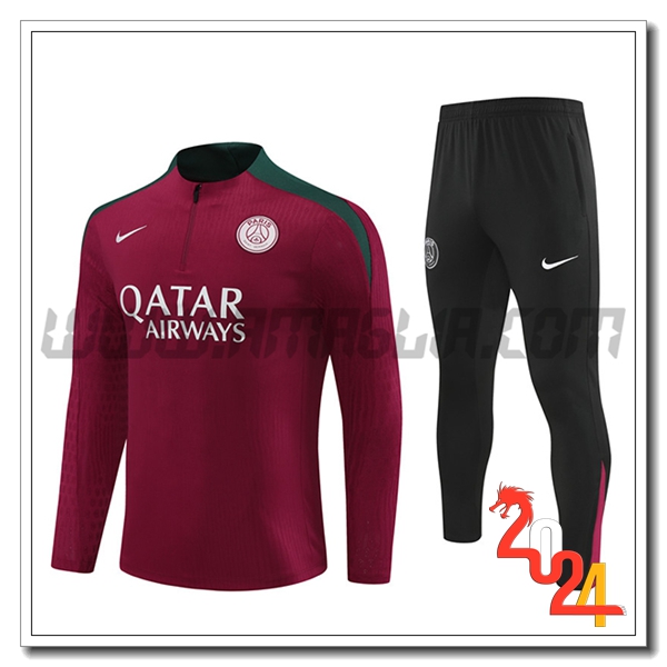Tuta Allenamento PSG Rosso/Verde/Nero 2024 2025