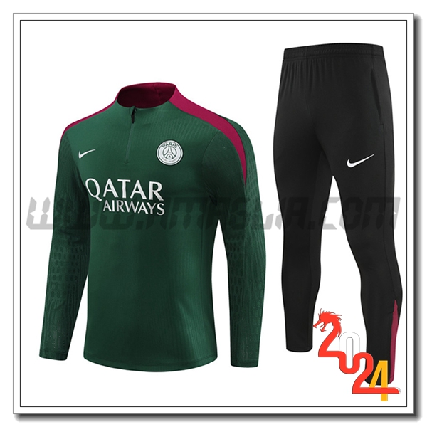 Tuta Allenamento PSG Verde/Rosso/Nero 2024 2025
