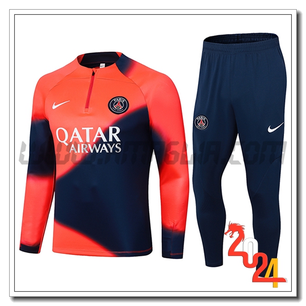 Tuta Allenamento PSG Arancia/Blu 2024 2025
