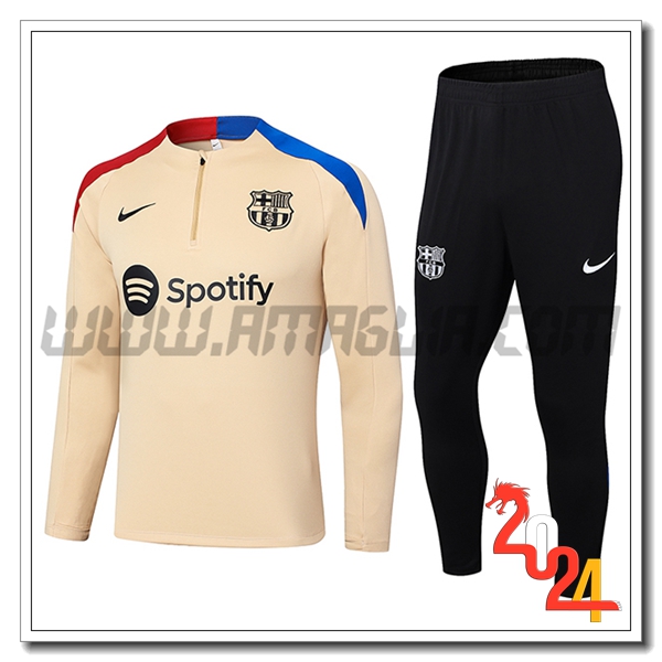 Tuta Allenamento FC Barcellona Beige/Blu/Rosso 2024 2025