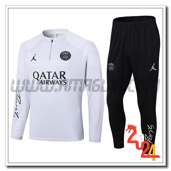 Tuta Allenamento PSG Grigio Chiaro 2024 2025
