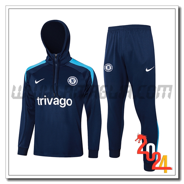 Giacca Con Cappuccio Tuta FC Chelsea Blu 2024 2025