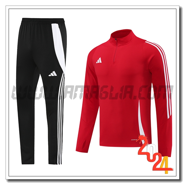 Tuta Allenamento Adidas Rosso/Bianco 2024 2025