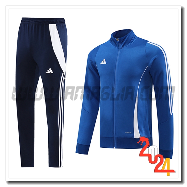 Tuta Allenamento Giacca Calcio Adidas Blu/Bianco 2024 2025