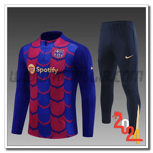Tuta Allenamento FC Barcellona Bambino Rosso/Blu 2024 2025 -02