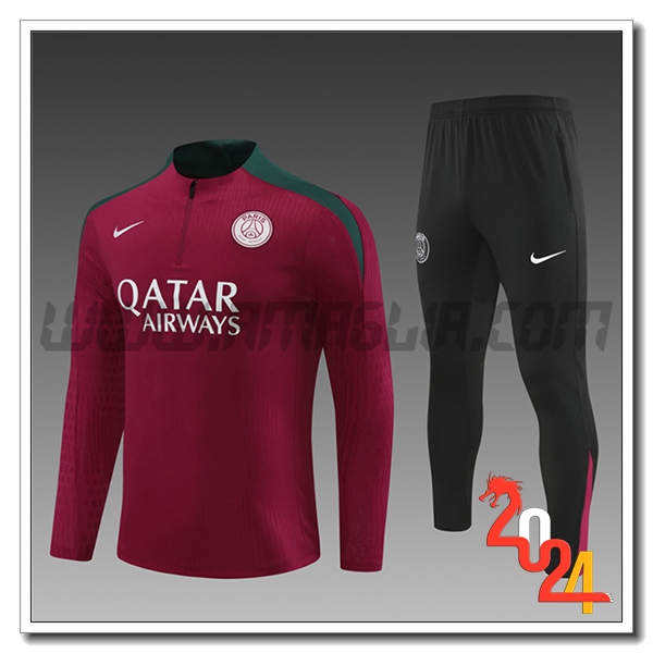 Tuta Allenamento PSG Bambino Rosso/Verde/Nero 2024 2025