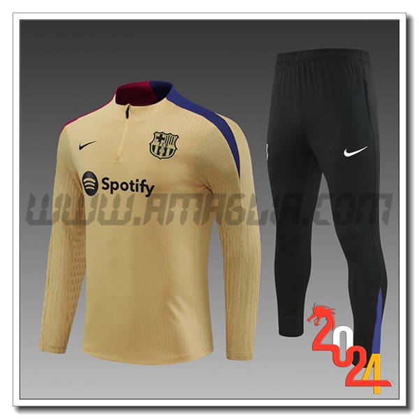 Tuta Allenamento FC Barcellona Bambino Giallo/Nero 2024 2025