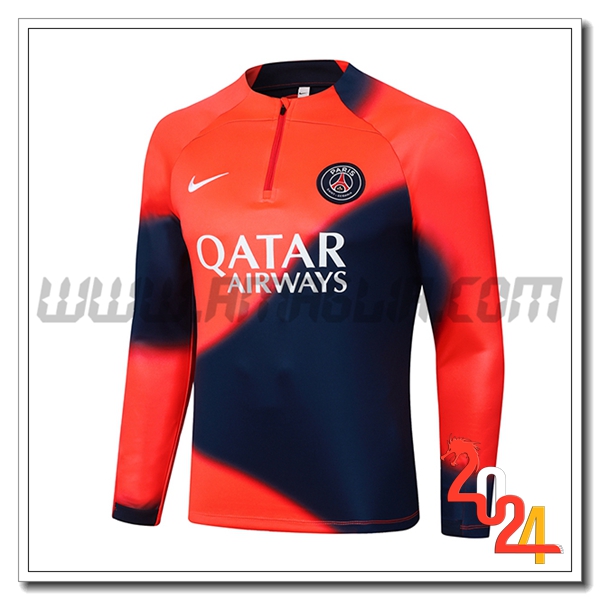 Felpa Allenamento PSG Arancia/Blu 2024 2025