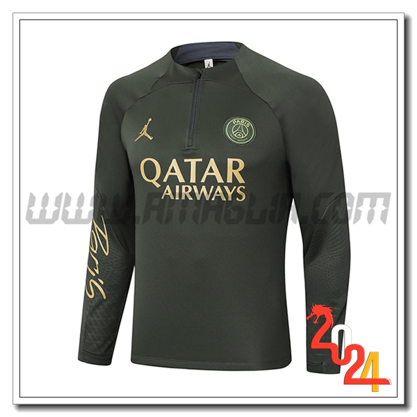 Felpa Allenamento PSG Verde 2024 2025