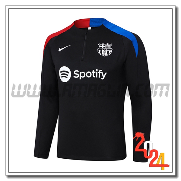 Felpa Allenamento FC Barcellona Nero/Blu/Rosso 2024 2025