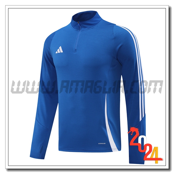 Felpa Allenamento Adidas Blu/Bianco 2024 2025