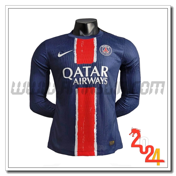 Maglia Calcio PSG Maniche lunghe Prima 2024 2025 Blu Reale