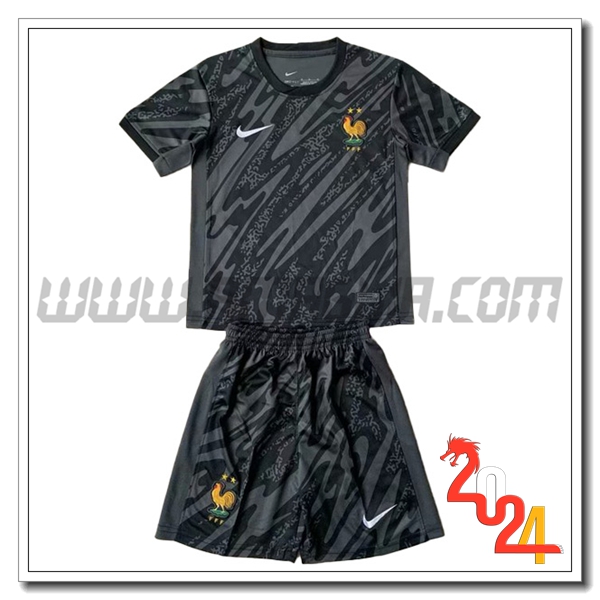 Kit Maglia Portiere Francia Bambino 2024 2025 Nero
