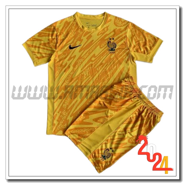 Kit Maglia Portiere Francia Bambino 2024 2025 GIALLO