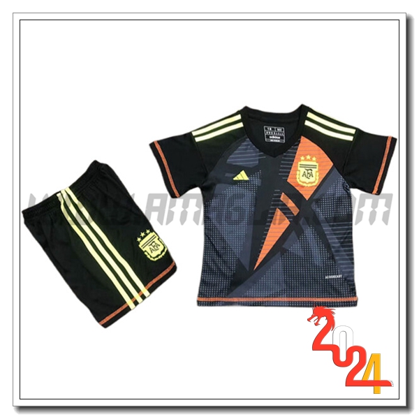Kit Maglia Portiere Argentina Bambino 2024 2025 Nero