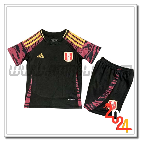 Kit Maglia Perù Bambino Seconda 2024 2025 Nero