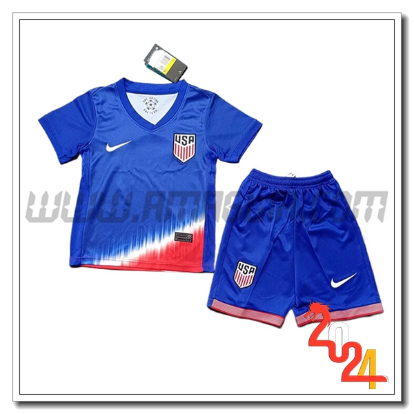 Kit Maglia STATI UNITI Bambino Seconda 2024 2025 Blu