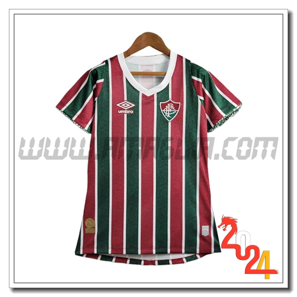Prima Maglia Calcio Fluminense Donne 2024 2025 Rosso Verde