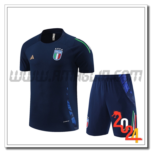 Kit Maglia Allenamento + Pantaloncini Italia Blu 2024 2025